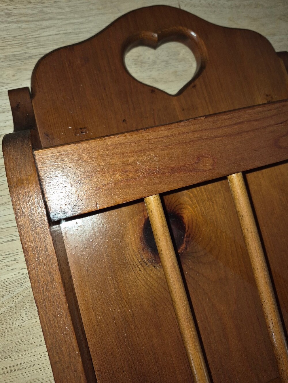Vintage Country Farmhouse solid wood wall-mounted Paper Towel Holder & Shelf - Picture 3 of 8